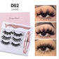 Natural Long Lasting Magnetic Liquid Eyeliner & Magnetic False Eyelashes & Tweezer Set Make up Set