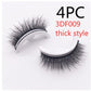 Reusable 3D Mink Lashes Natural False Eyelashes Self Adhesive Fake Glue Free Makeup Eyelash Extension Silk