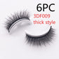 Reusable 3D Mink Lashes Natural False Eyelashes Self Adhesive Fake Glue Free Makeup Eyelash Extension Silk